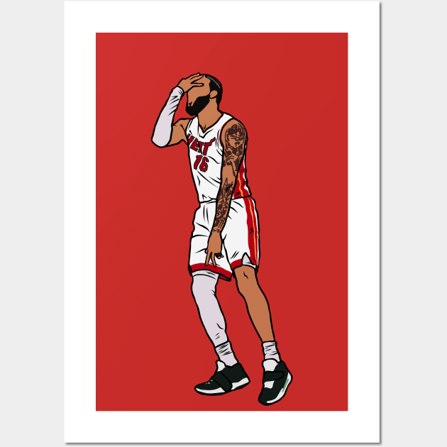 Caleb Martin 3 Point Celebration Wall Art by rattraptees